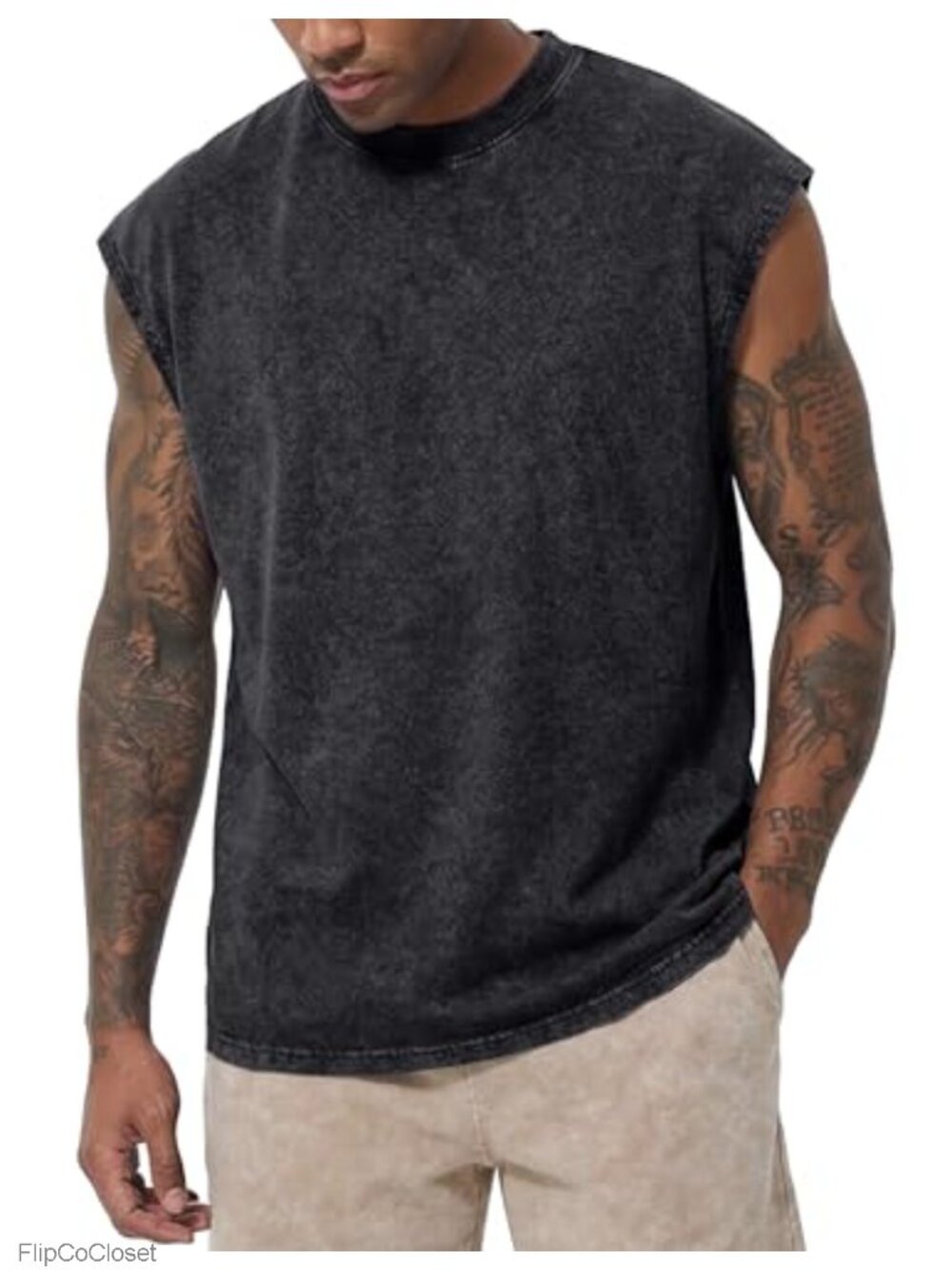 Mens 100% Cotton Sleeveless Tank Top Cut Off Muscle Gym Beach Loose Fit Tee
